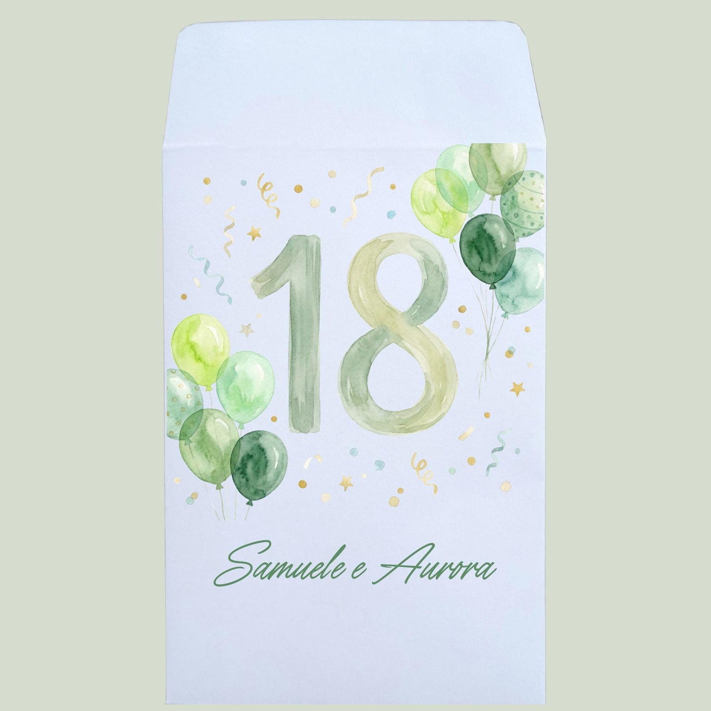 Sacchetti Confettata 18 Anni Personalizzati – Porta Confetti Eleganti Verde – Festa Diciottesimo