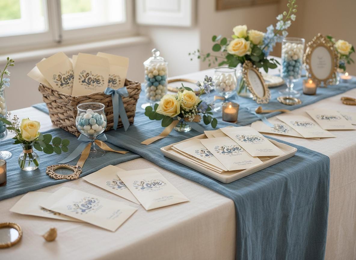 50 Sacchetti personalizzati in carta avorio Matrimonio. Bustine confettata. Sacchettini per confetti personalizzato.