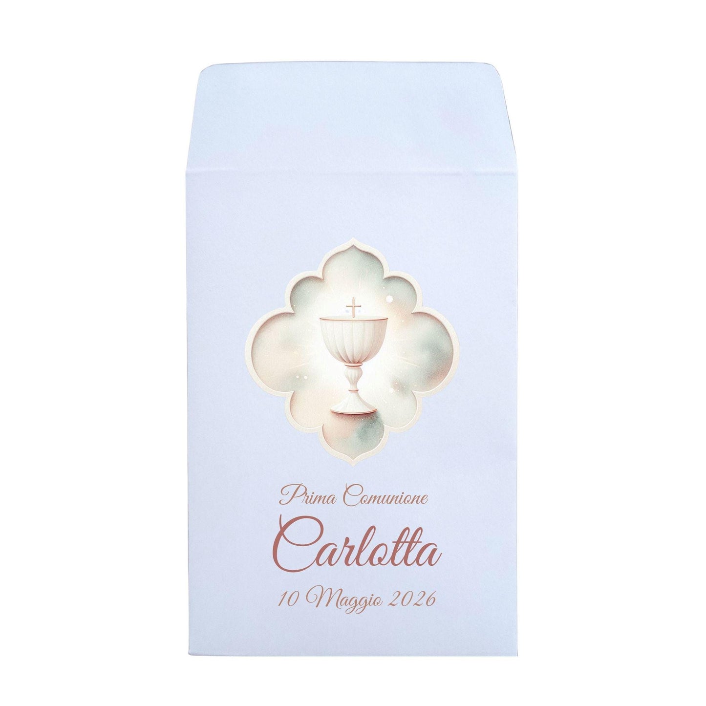 50 sacchetti carta personalizzati, confettata. Prima Comunione, bustine con  calici personalizzate.
