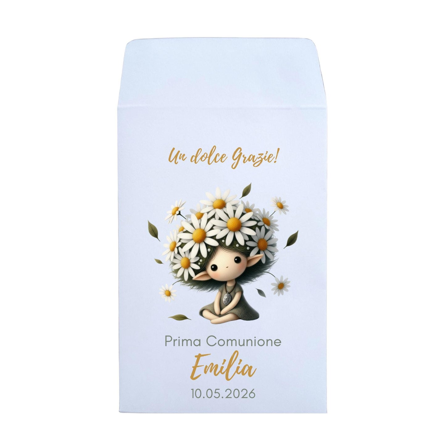50 Sacchetti battesimo Bambina, bustine per confetti e confettata con fatine di fiori e farfalle.