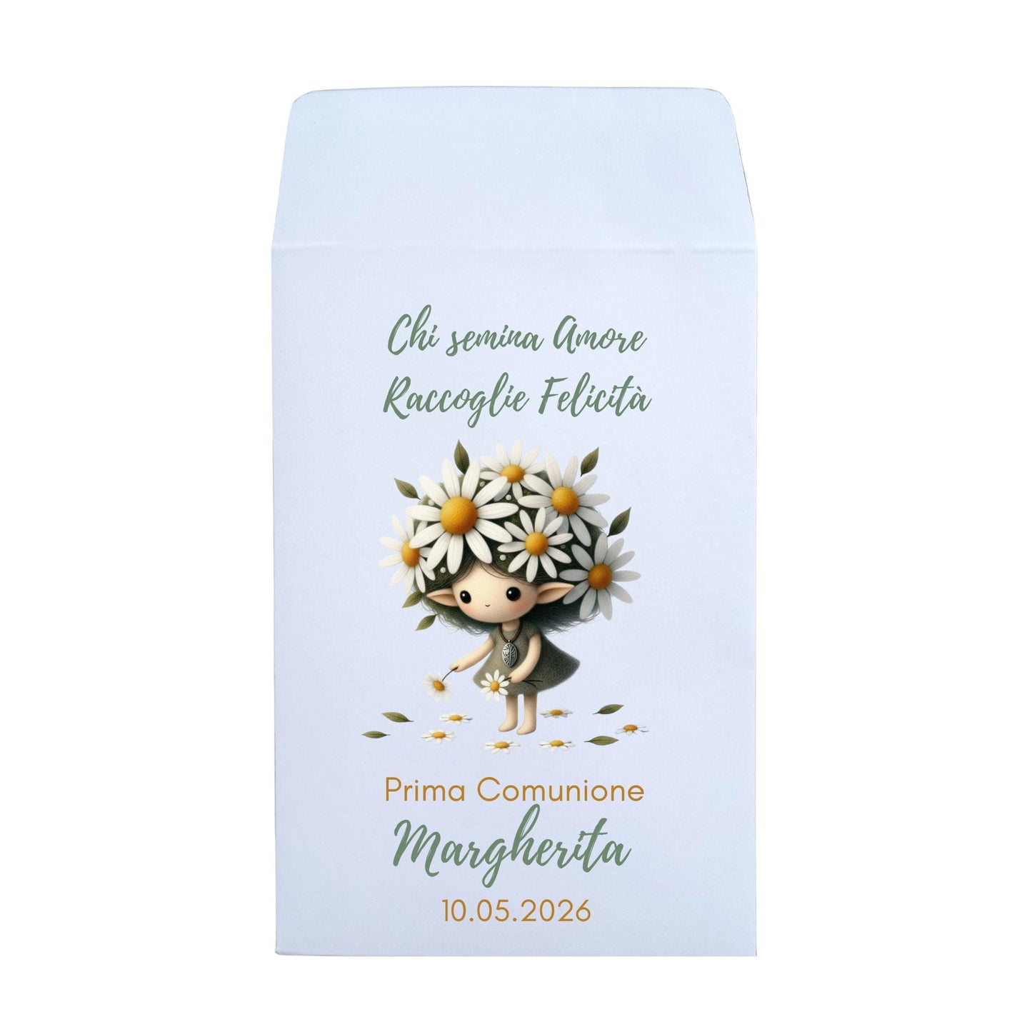 50 Sacchetti battesimo Bambina, bustine per confetti e confettata con fatine di fiori e farfalle.