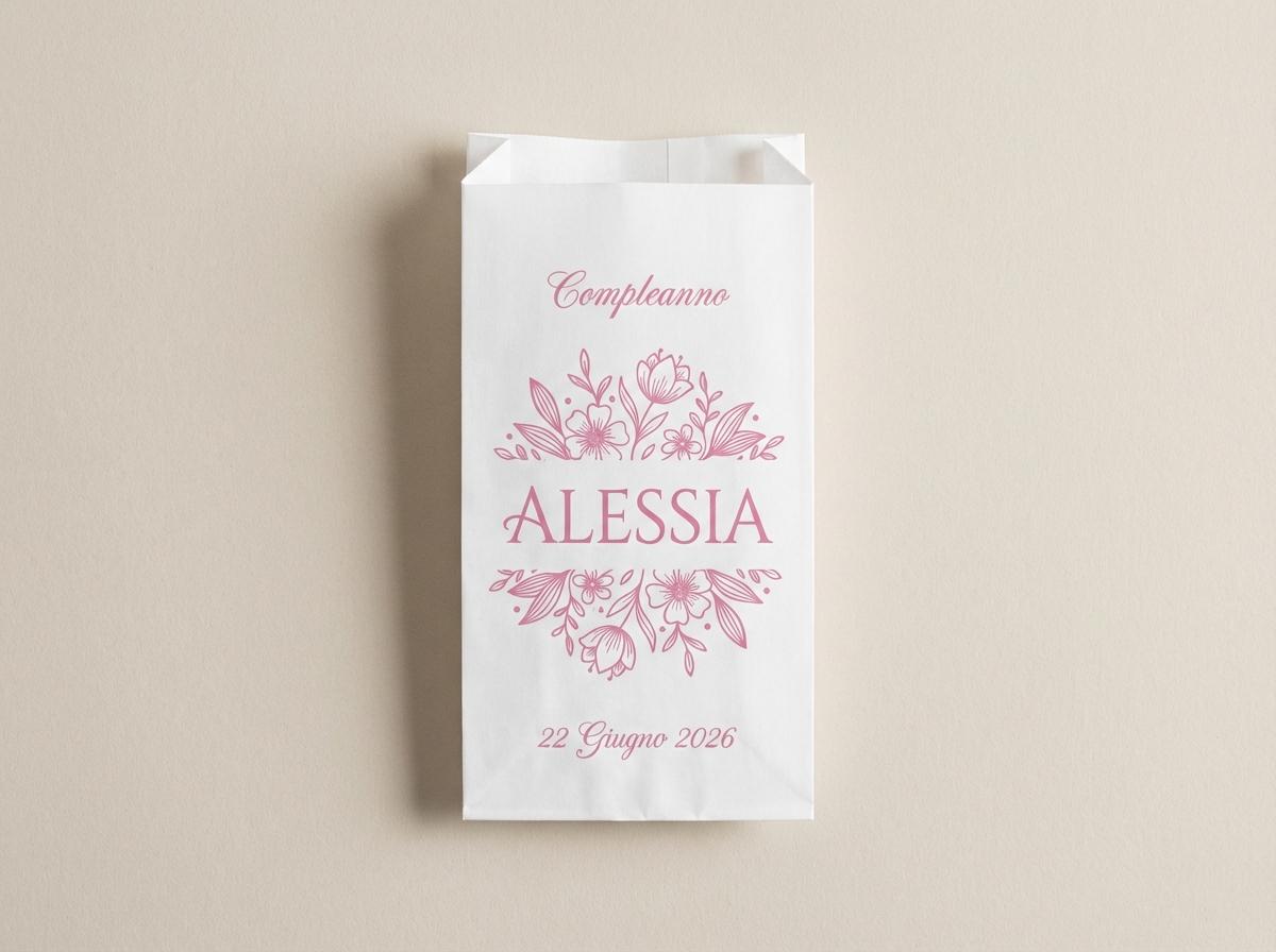 Sacchetti Confettata Personalizzati 50 pz. Bustine Confetti Battesimo Comunione Compleanno Bambina Avorio Panna
