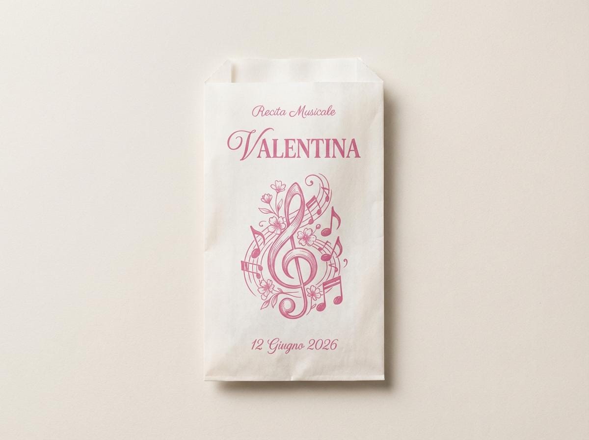 Sacchetti Confettata Personalizzati 50 pz. Bustine Confetti Battesimo Comunione Compleanno Bambina Avorio Panna