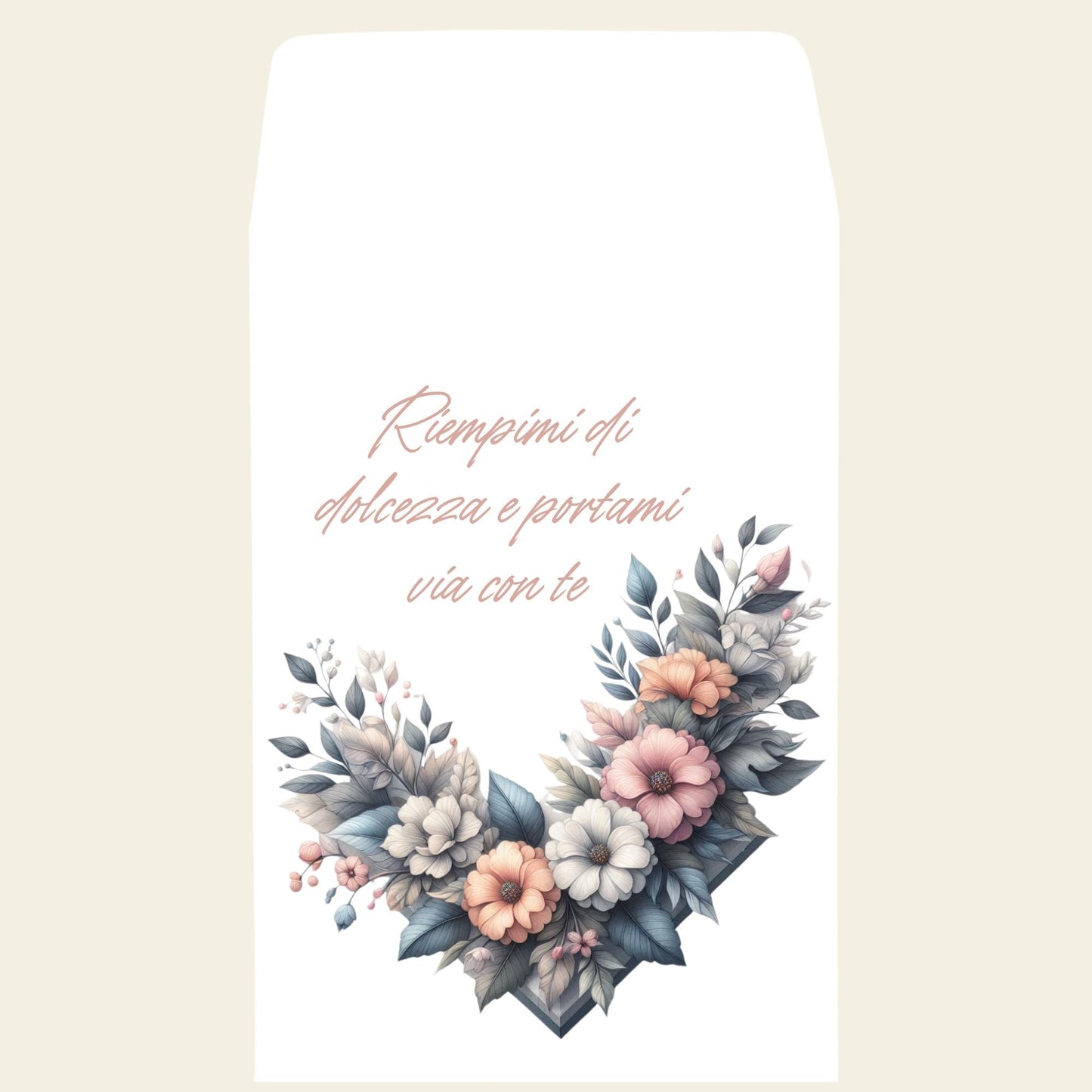 Sacchetti bomboniera floreali acquerello personalizzati, battesimo comunione nascita matrimonio, fiori pastello eleganti. 50pz