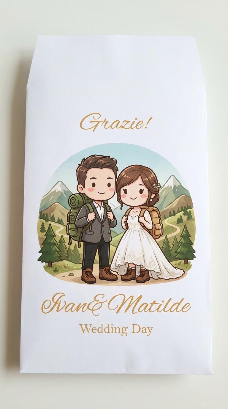Sacchetti matrimonio per confetti personalizzate, Confettata di nozze sposini anniversario, sposi sportivi, calcio. Sposini con gatto e cane