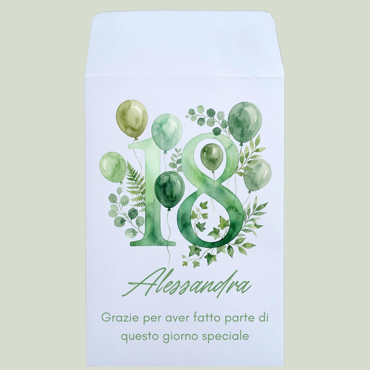 Sacchetti Confettata 18 Anni Personalizzati – Porta Confetti Eleganti Verde – Festa Diciottesimo