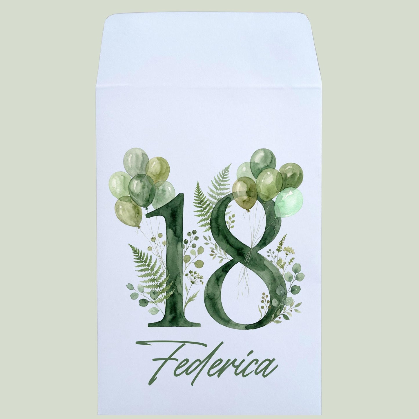Sacchetti Confettata 18 Anni Personalizzati – Porta Confetti Eleganti Verde – Festa Diciottesimo