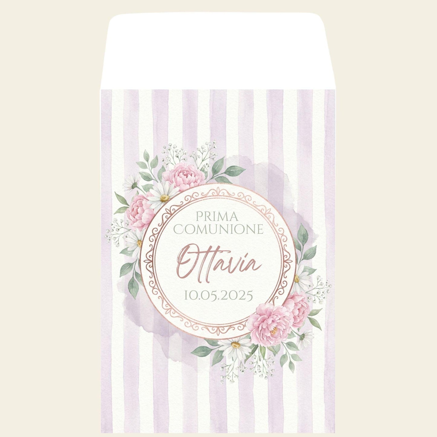 GoyStudio 50 sacchetti carta confetti personalizzabili. Bustine bianche con stampa per battesimo matrimonio anniversario occasioni speciali