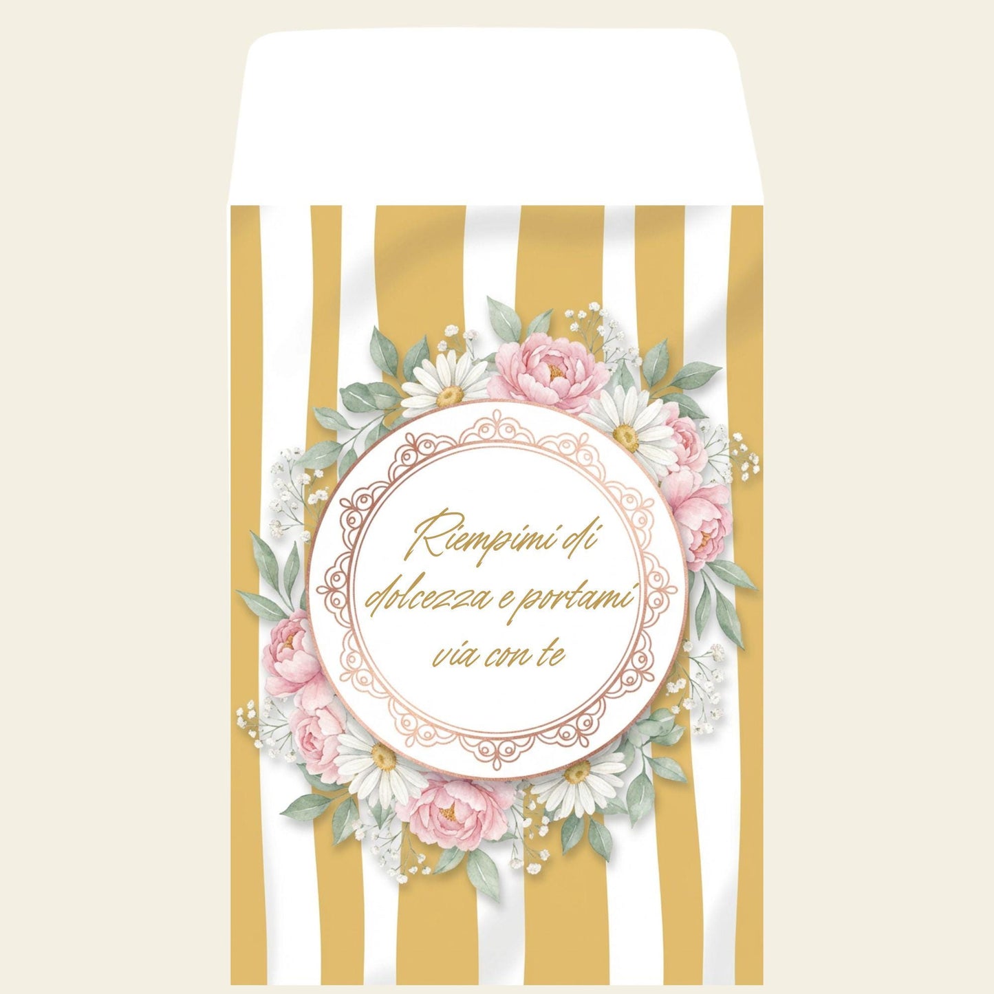 GoyStudio 50 sacchetti carta confetti personalizzabili. Bustine bianche con stampa per battesimo matrimonio anniversario occasioni speciali