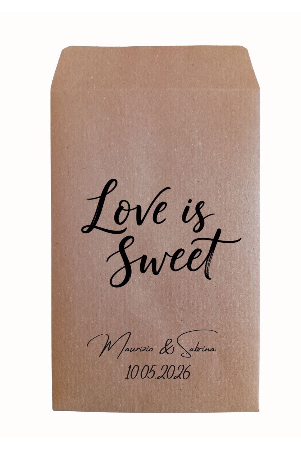 Personalized Kraft Paper Wedding Favor Bags - 50 Pieces