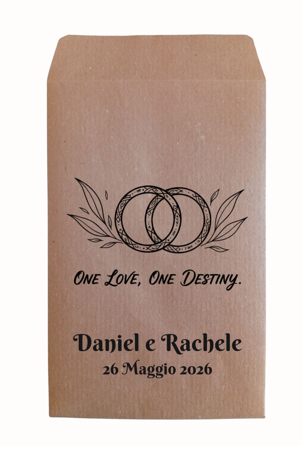 Personalized Kraft Paper Wedding Favor Bags - 50 Pieces