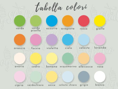 Tabella carta dei colori sacchetti