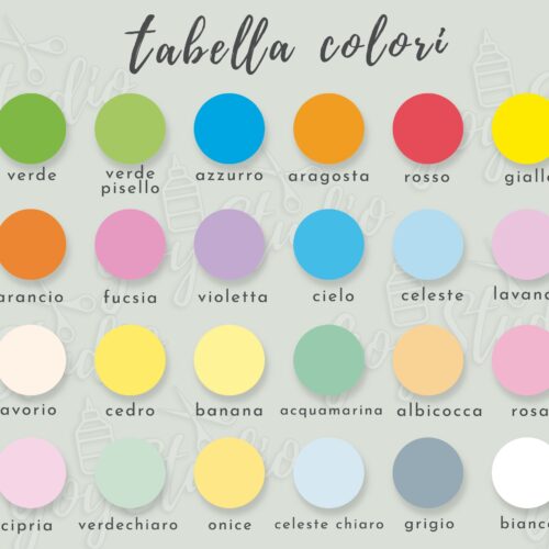 Tabella carta dei colori sacchetti