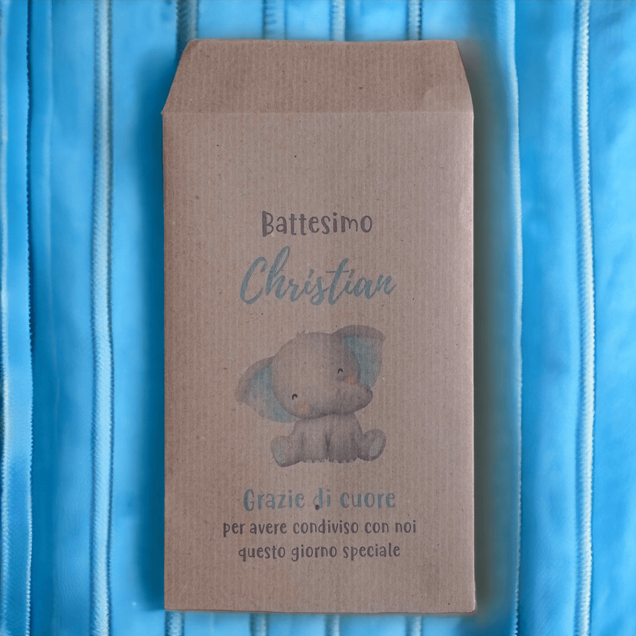 Sacchetti carta kraft personalizzati Nascita Battesimo - GoyStudio