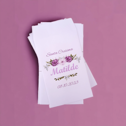 50 bustine confettata personalizzate sacchetti confetti matrimonio cresima  battesimo Prima Comunione/Sacchetti in carta colorata