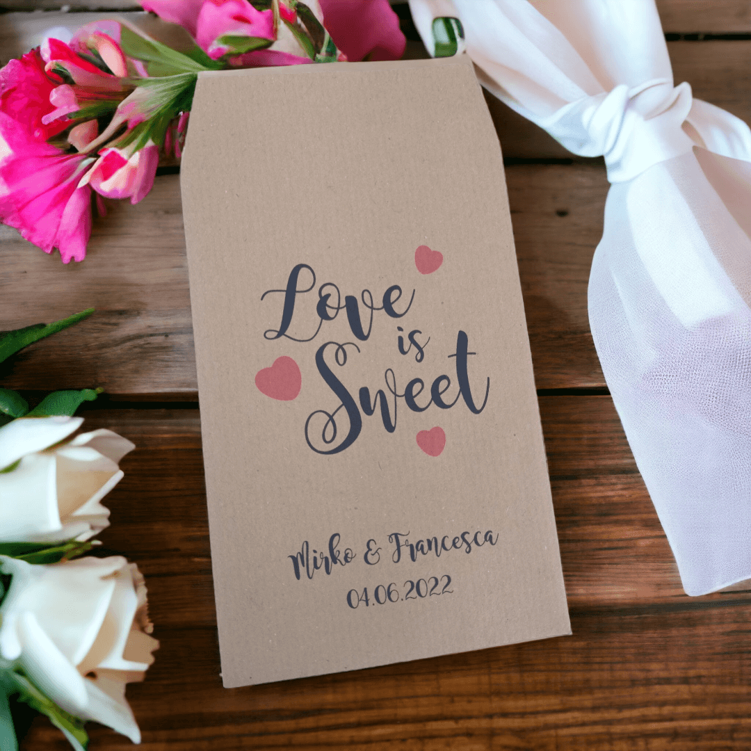 Sacchetto Kraft con stampa Love is Sweet