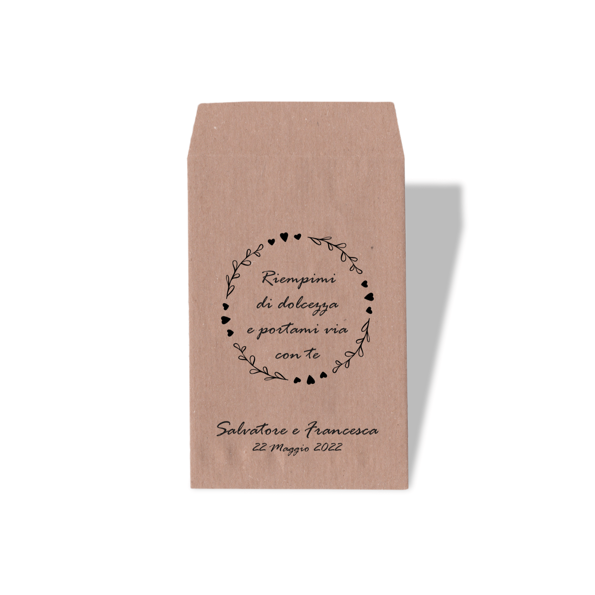50 sacchetti confettata carta kraft personalizzati - GoyStudio