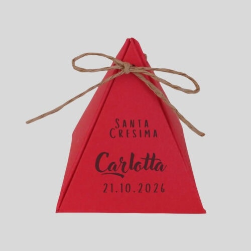 Piramide portaconfetti personalizzata per la cresima con nome e data