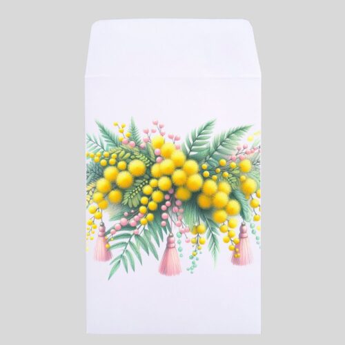 bustina con stampa mimosa