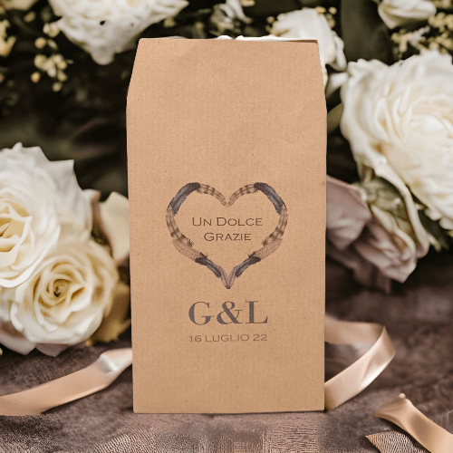 50 sacchetti confettata carta kraft personalizzati - GoyStudio