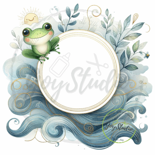 grafica digitale rana kawaii natura vintage design dolce