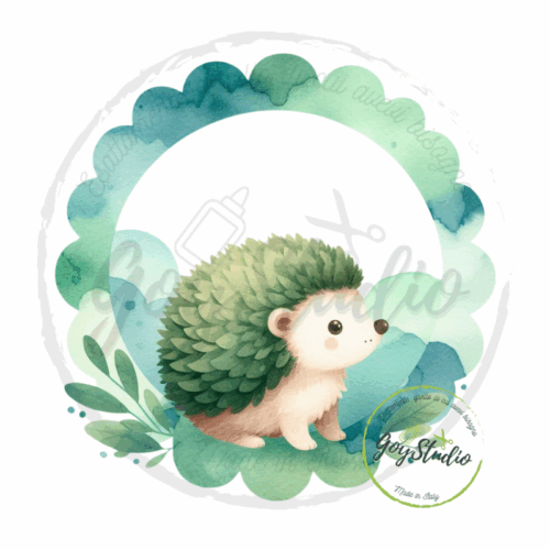 grafica digitale riccio festa bambini kawaii design naturale