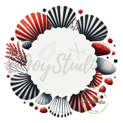 Grafica petali smerlati layered rosso nero con effetto tridimensionale per matrimoni eleganti e eventi raffinati