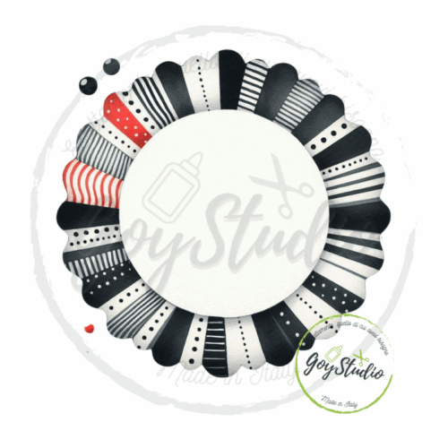 Grafica pattern geometrici bianco nero rosso con elementi decorativi moderni per progetti contemporanei