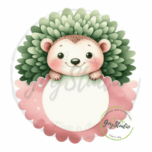 grafica digitale riccio sorridente re del buonumore kawaii