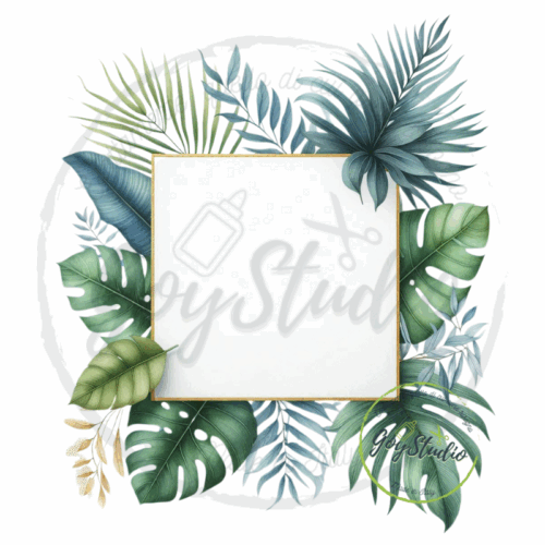grafica digitale foglie tropicali design botanico minimalista matrimoni