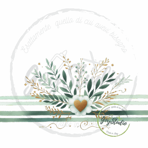 Grafica floreale verde oro matrimonio digitale botanico elegante luxury