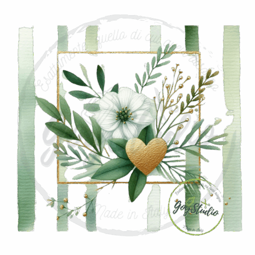 Cornice verde oro elegante grafica digitale botanica matrimonio luxury