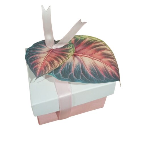 scatolina portaconfetti foglia tropicale