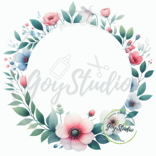 Grafica floreale azzurra rosa digitale acquerello pastello matrimonio