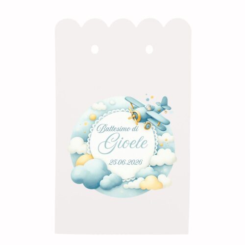 portaconfetti battesimo aeroplano baby