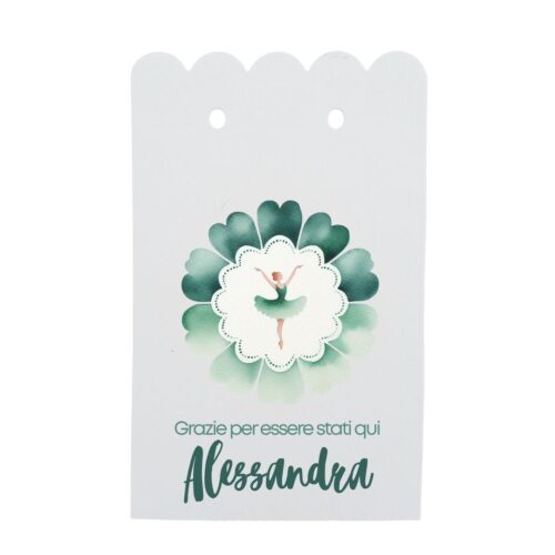 scatolina portaconfetti ballerina verde per cresima comunioni o compleanni tema balletto