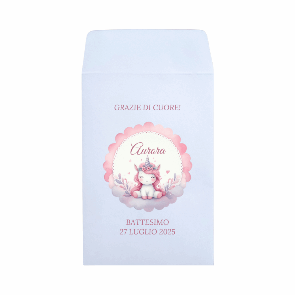sacchetto carta confettata battesimo personalizzato