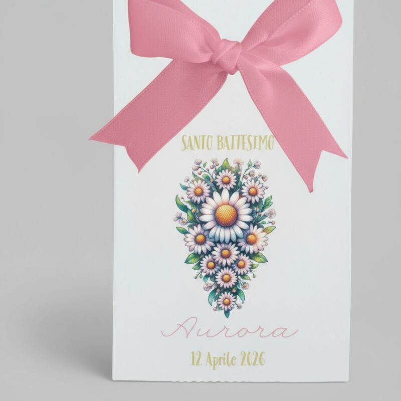 scatolina battesimo fiori personalizzata