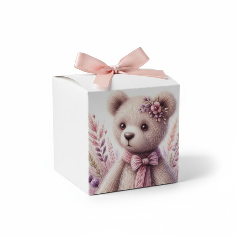 scatolina portaconfetti orsetto lavanda